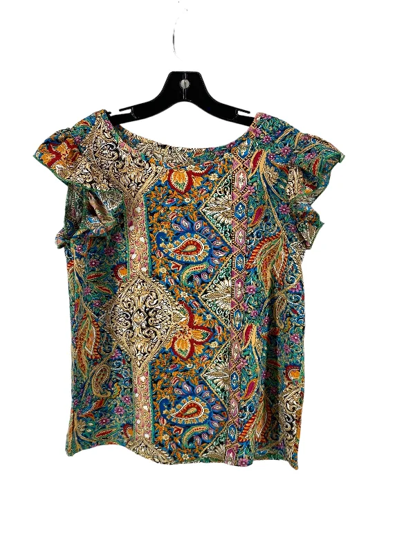 Top Short Sleeve By Shein In Multi-colored, Size: M