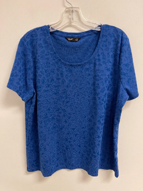 Top Short Sleeve By Simply Vera In Blue, Size: Xl