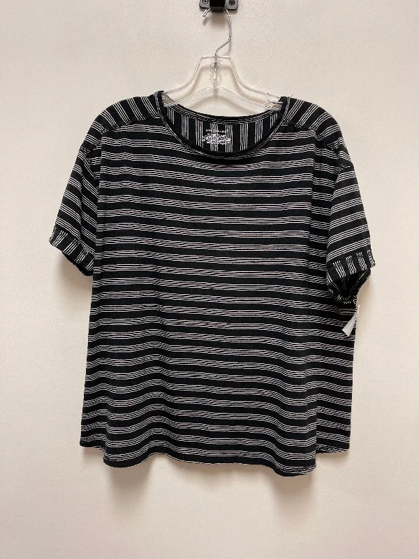 Top Short Sleeve By West Bound In Black & White, Size: Xl