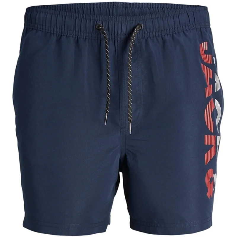 Jack & Jones Junior Navy Blazer Fiji Swim Trunks Spice Logo