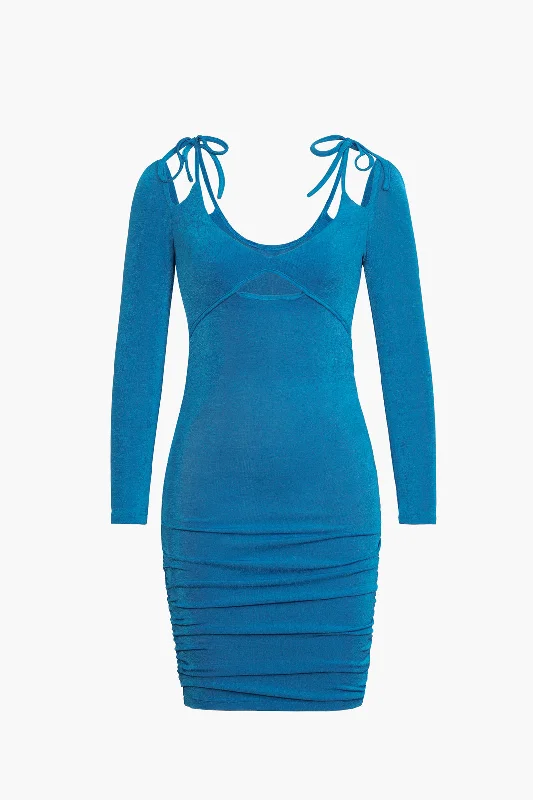 Blue Cut Out Bodycon Mini Dress