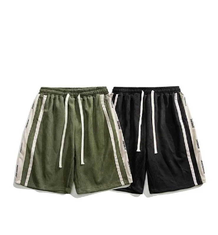 Suede Stitching Sports Shorts