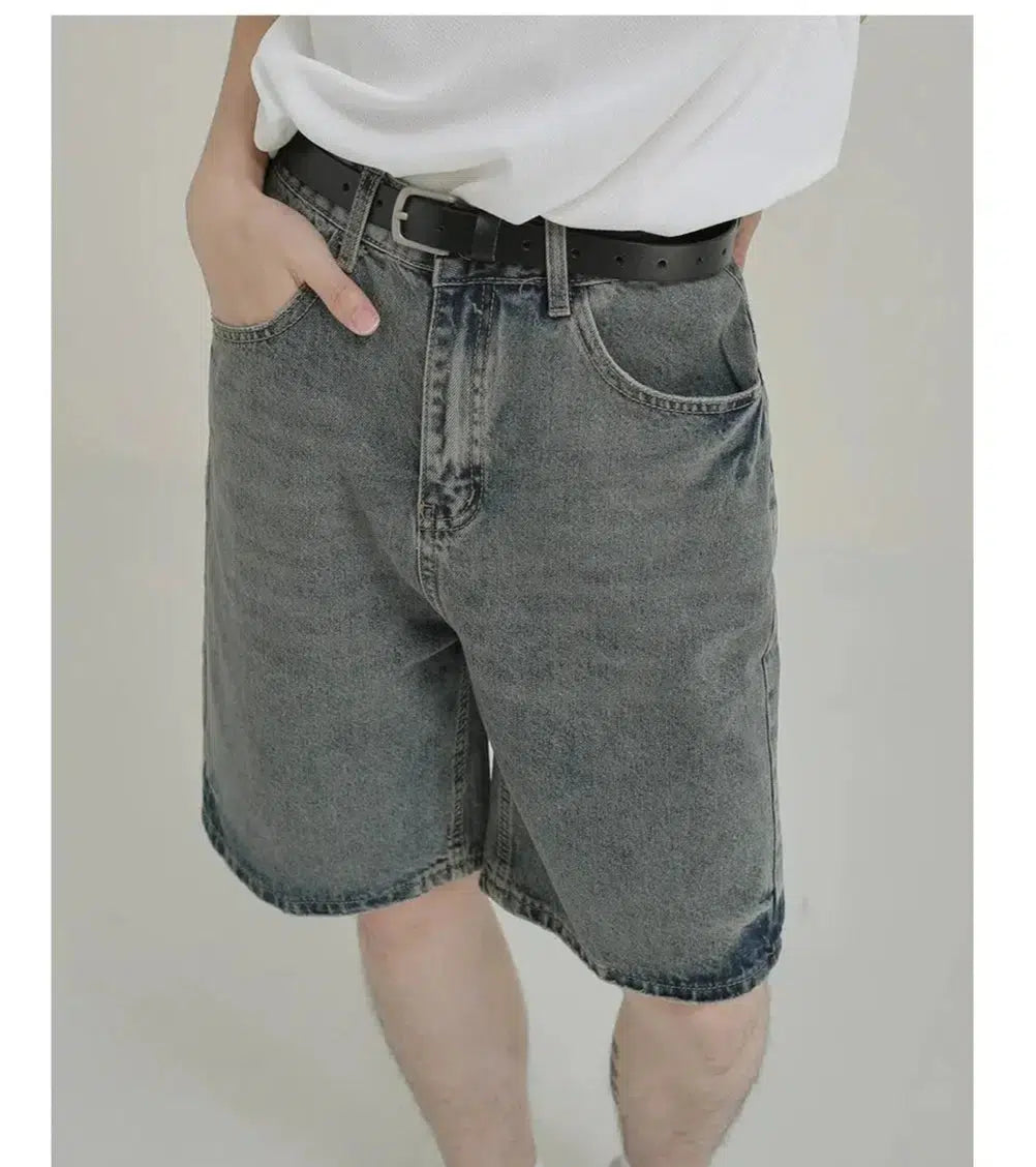 Vintage Gray Blue Denim Shorts