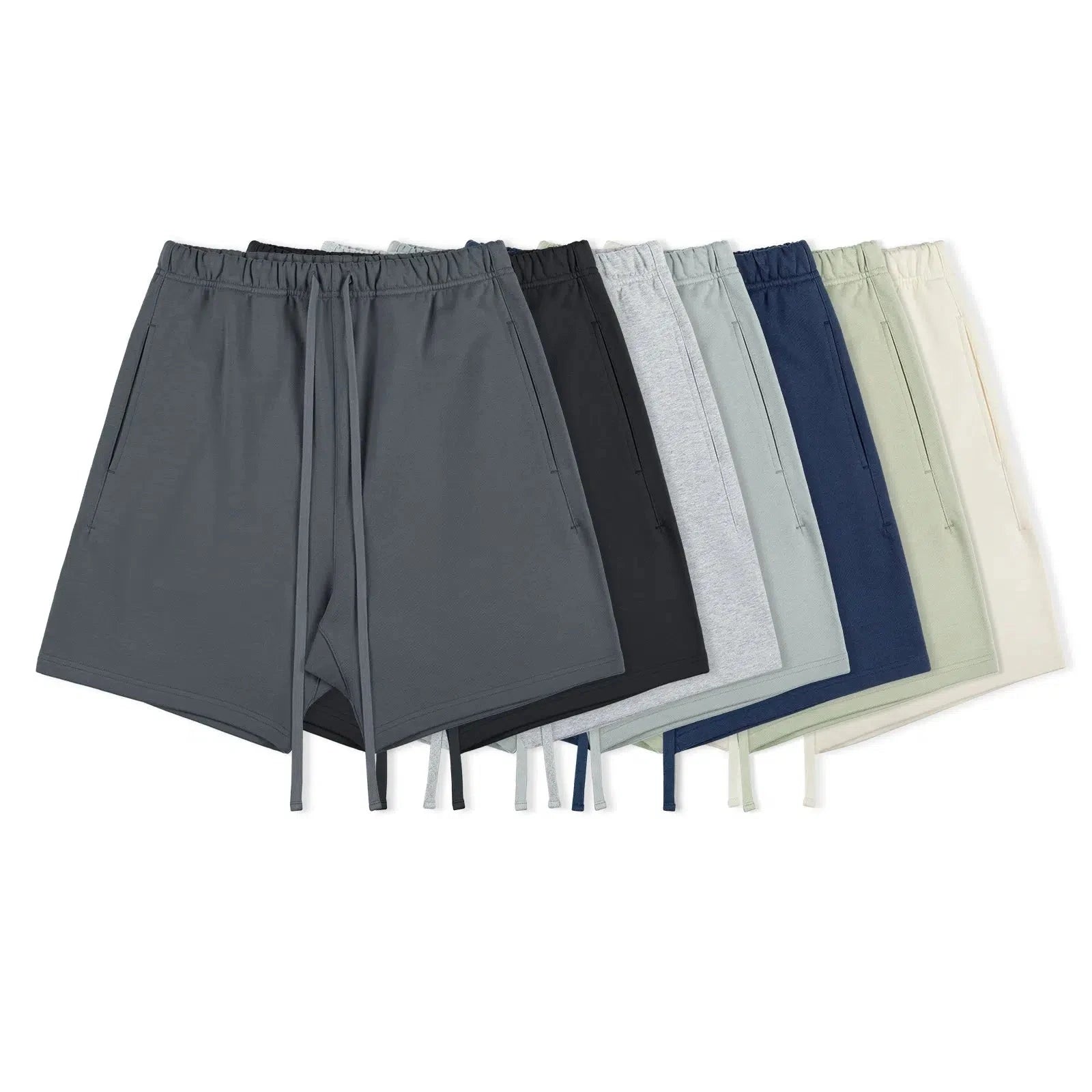 Washed Elastic Waist Shorts