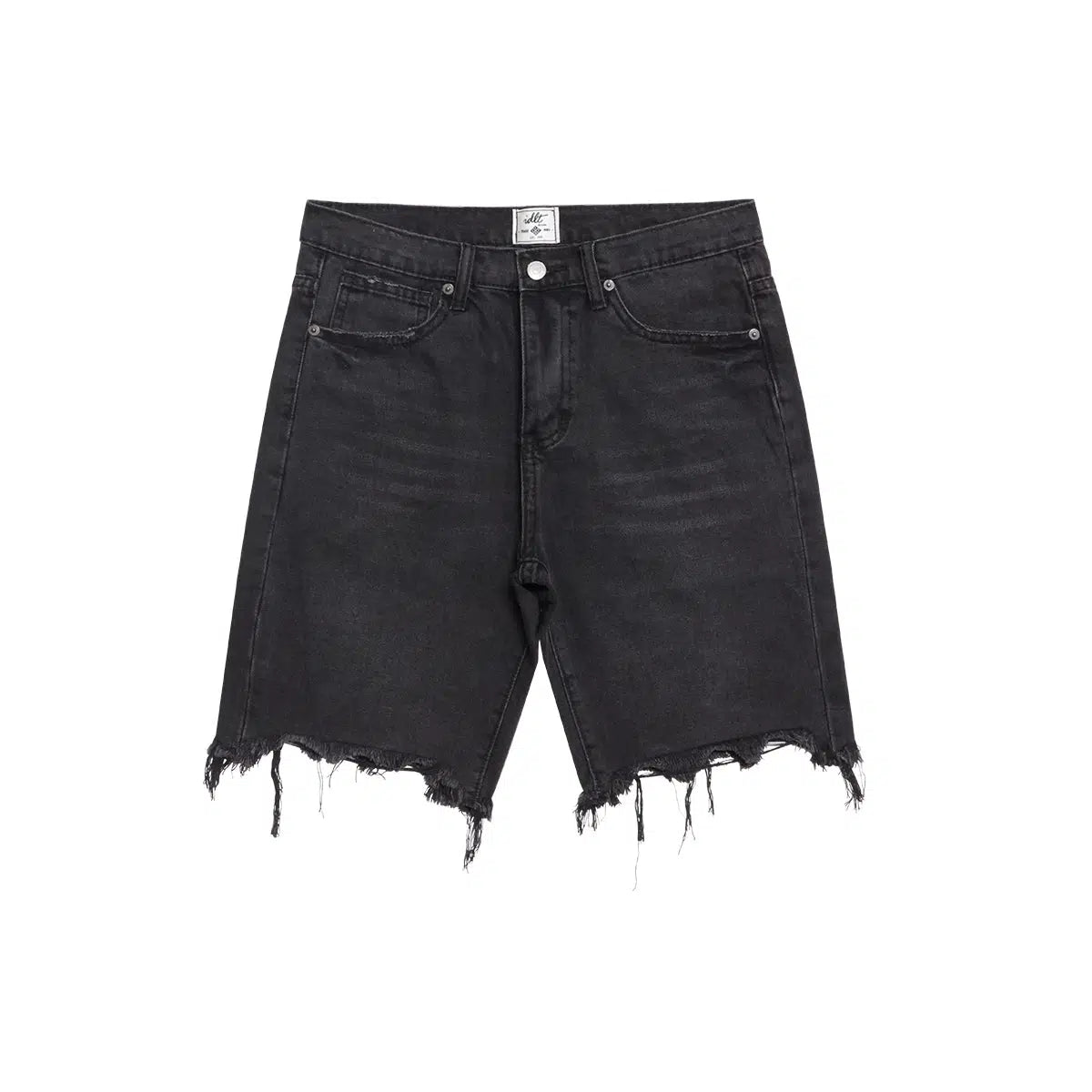 Washed Frayed Hem Denim Shorts