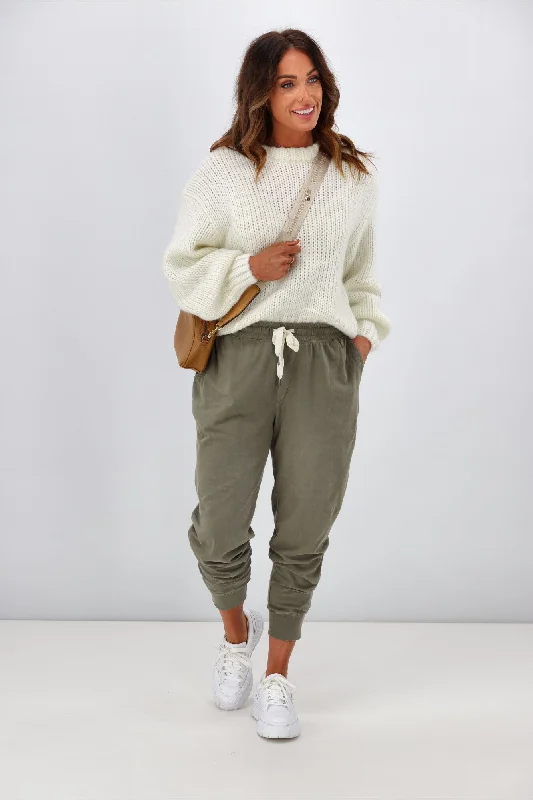 Elm Wash Out Lounge Pant Khaki