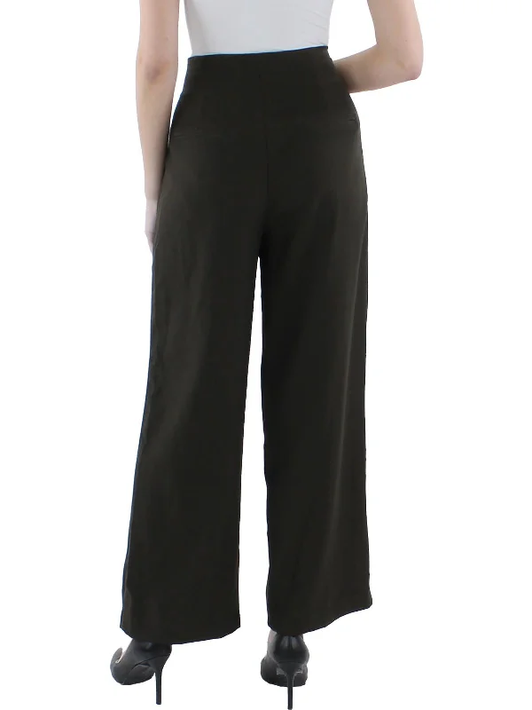 Marielle Womens Pleated Wide Leg High-Waist Pants