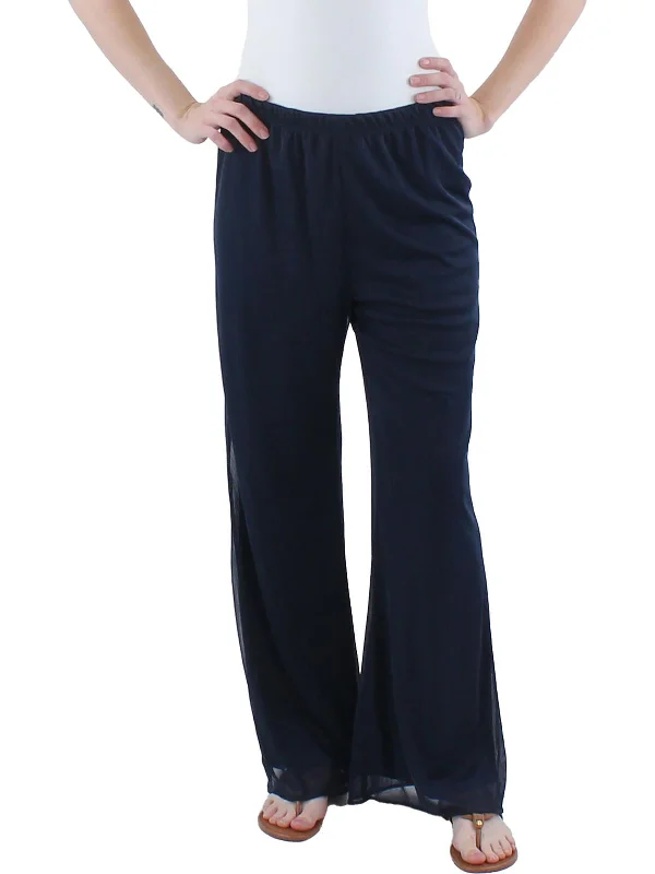 Petites Womens Mid-Rise Dressy Straight Leg Pants