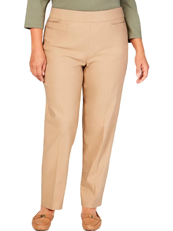 Plus Womens Modern Fit Stretch Straight Leg Pants