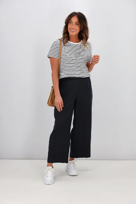 Tirelli Wide Leg Linen Pant Deep Navy