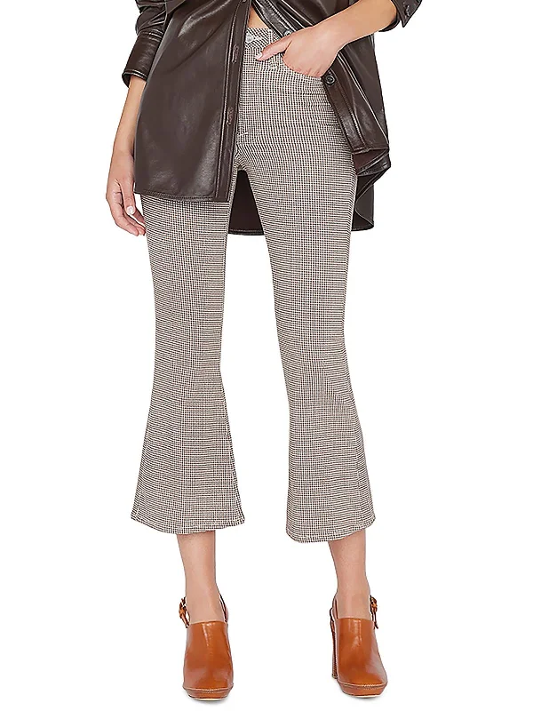 Womens High Rise Cropped Flared Pants