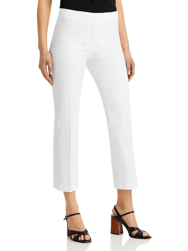 Womens High Rise Solid Cropped Pants