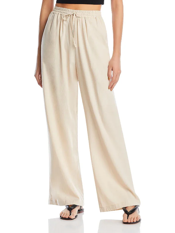 Womens High Rise Wide Leg Palazzo Pants