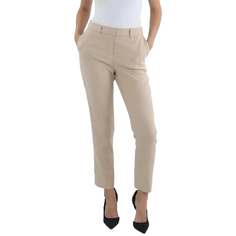 Womens Mid-Rise Ankle Straight Leg Pants