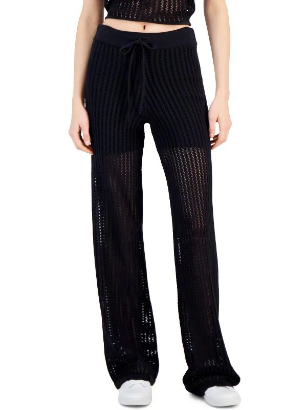 Womens Straight -Leg Long High-Waisted Pants