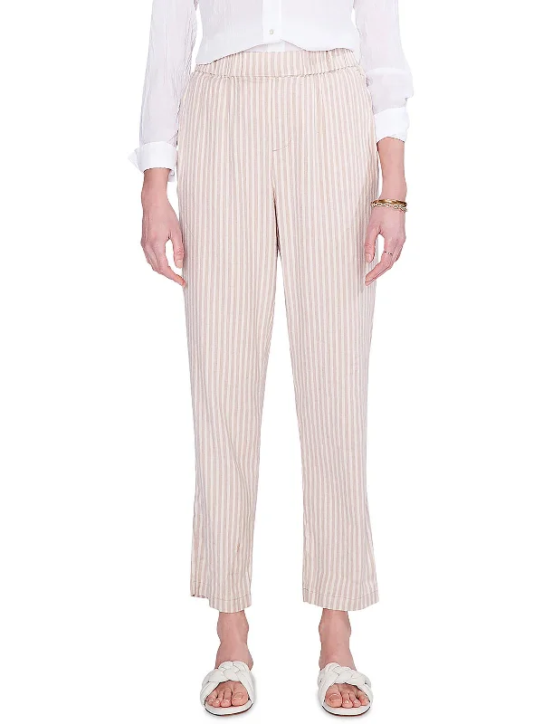 Womens Striped Casual Straight Leg Pants