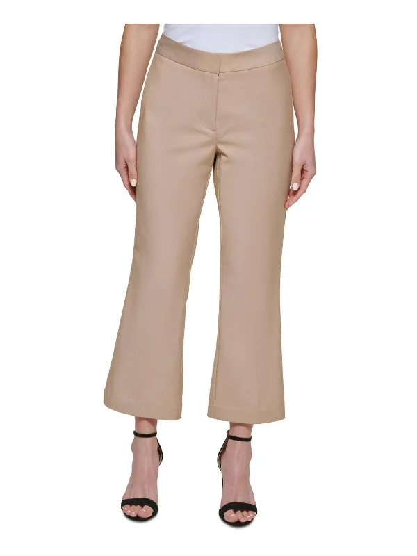 Womens Woven Flare Ankle Pants